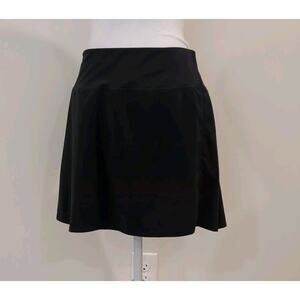 CRZ YOGA Black Women's XL High Waisted Tennis Golf Skirt 3 Pockets A Line